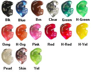 Available Earmold Colors